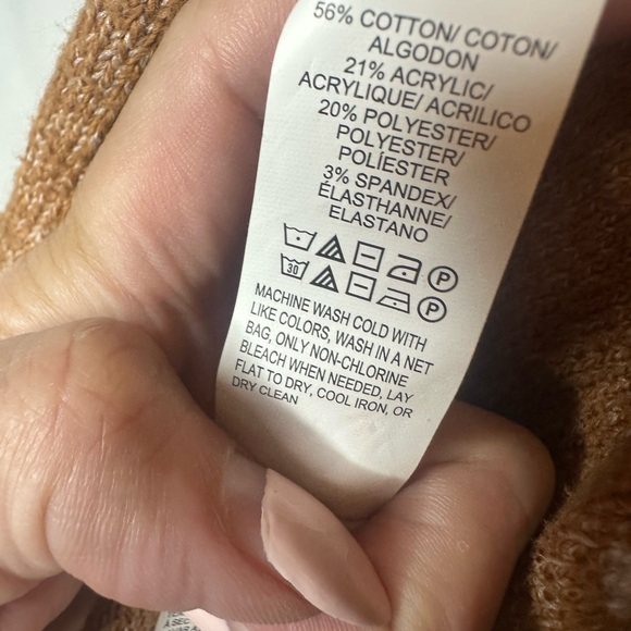 LUCKY BRAND Brown polka dot sweater w/ tie back size M - Picture 8 of 9